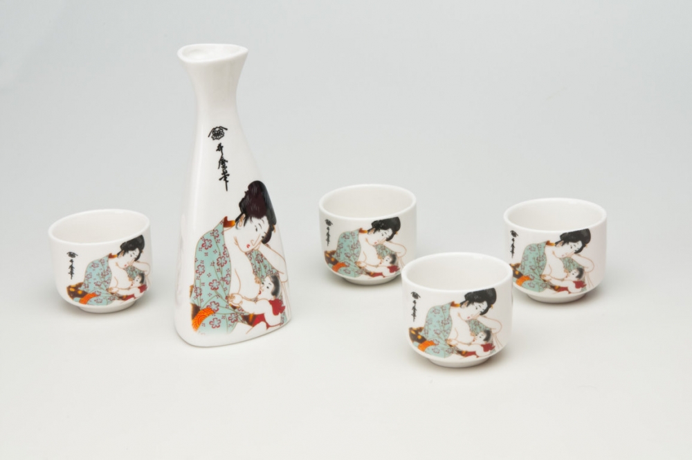 Sake Set Kita Dekor Mutter und Kind